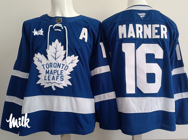 Men 2025 Toronto Maple Leafs #16 Marner Blue Fanatics Home Premium NHL Jersey style 5